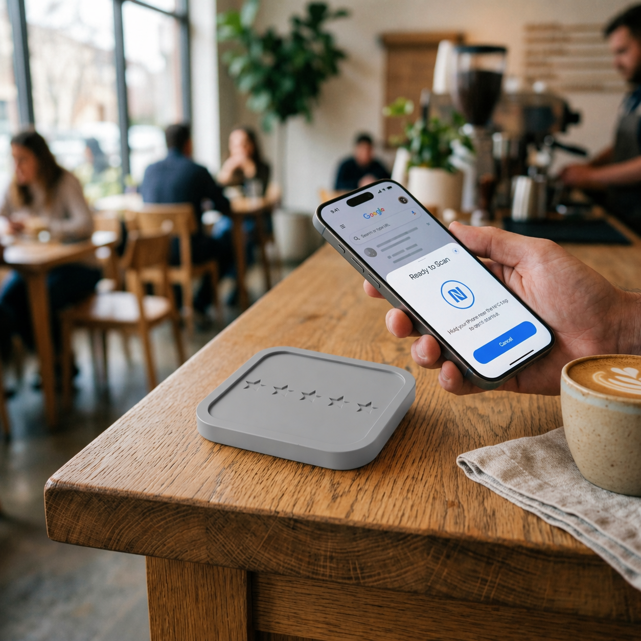 Dispositivo Revu en un local real